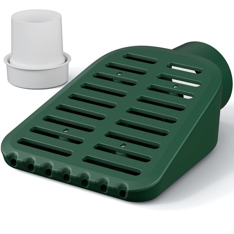 Debialo 4in. Grate Yard Drain, Yard Drain Emitter for Sump Pump Discharge & Downspout Extensions, 10" W x 11.5" L x 4.7" H, Protects Foundation, Prevents Standing Water – Includes 3" & 4" SCH 40 Pipe Adapter - Image 1